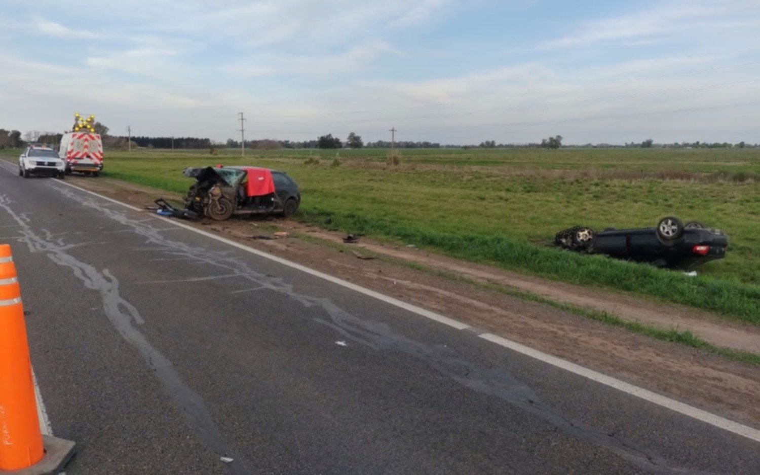 Mueren dos hombres en un brutal choque frontal en plena ruta