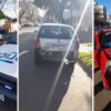 VIDEO: Dos autos chocaron en el centro de La Plata y uno tiró el tinglado de un comercio