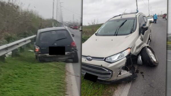 Impresionante choque entre tres autos en una avenida de Berisso